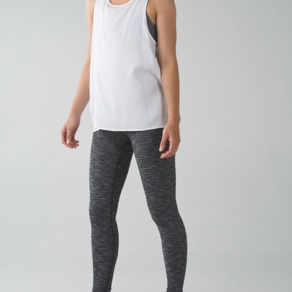 Lululemon Wunder Under Pant Coco Pique Black White Size 6